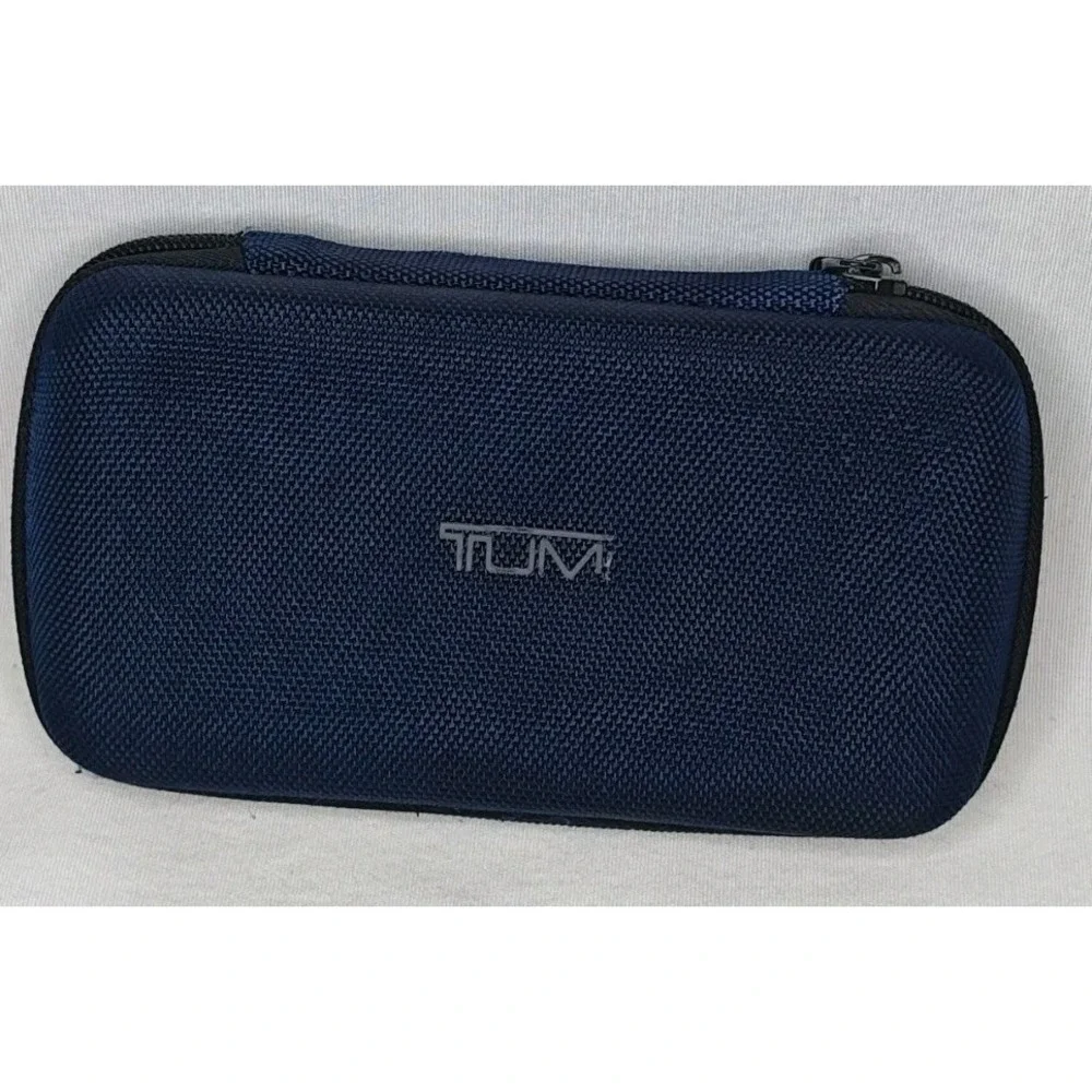 TUMI for Delta Hard Case Shell Toiletry Cosmetic Travel Kit Blue Hard Case Only